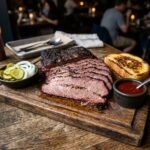 Juicy smoked beef brisket with perfect smoke ring